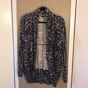 Grey and black leopard cardigan
